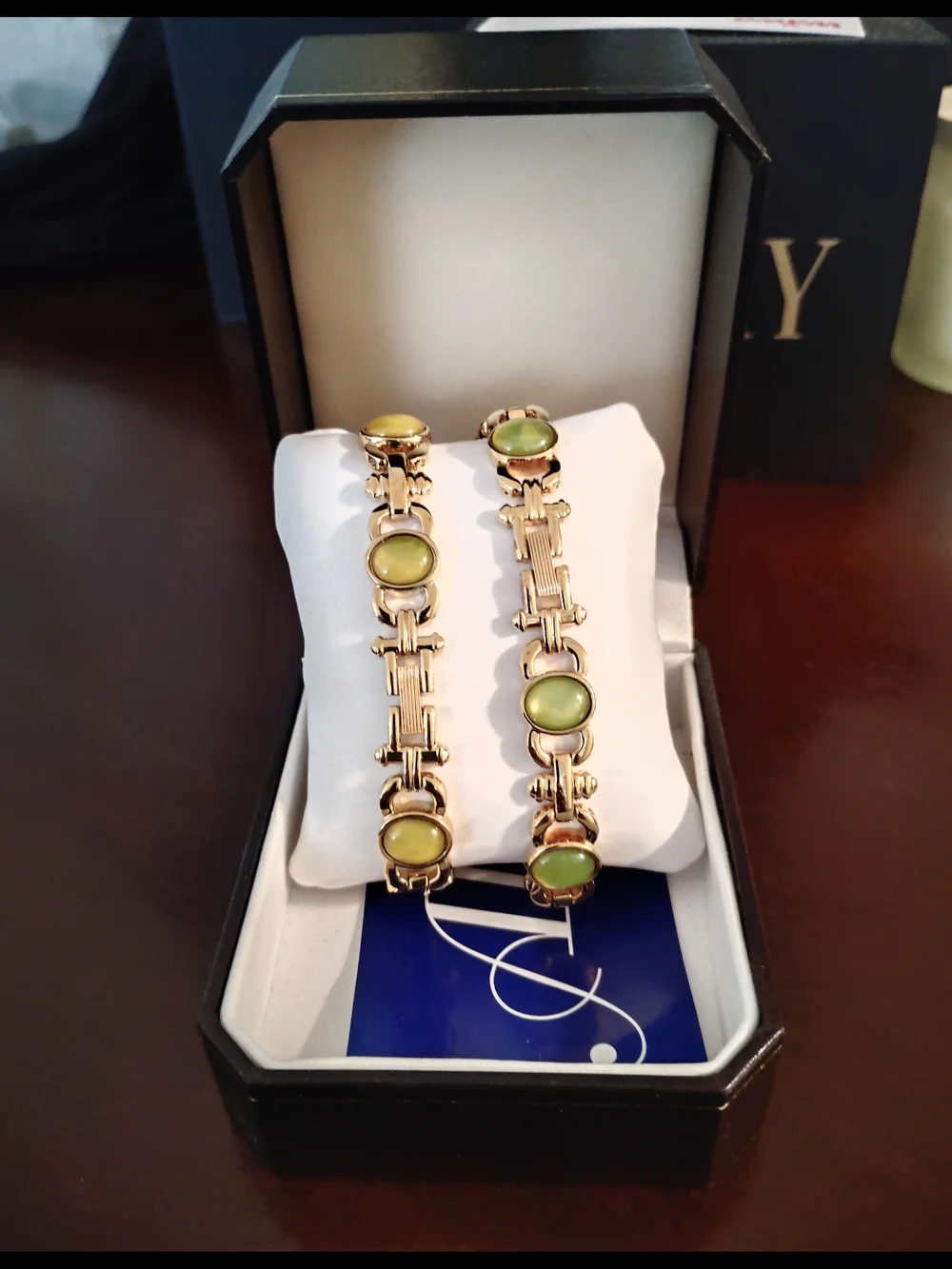 ALTO Gold-Tone Women’s Bracelet Watch with Yellow-Green Stones